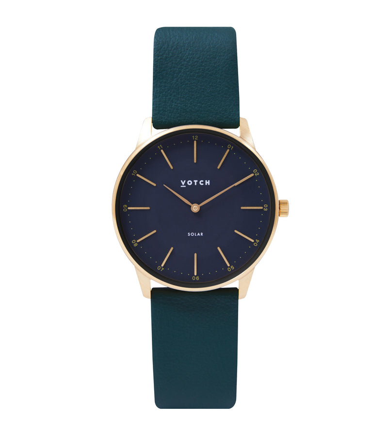 Gold & Black with Forest Green Watch | Solar Classic