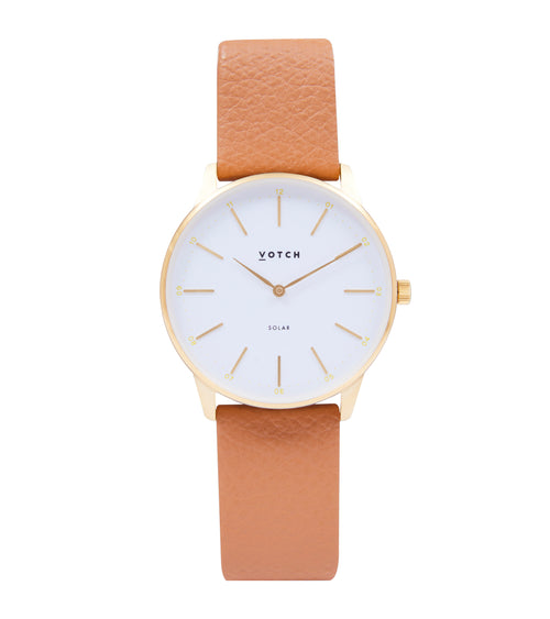 Gold & Tan Watch | Solar Classic