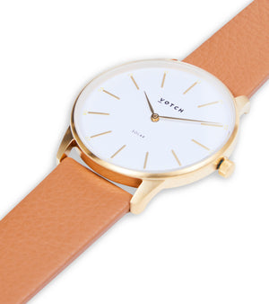 Gold & Tan Watch | Solar Classic