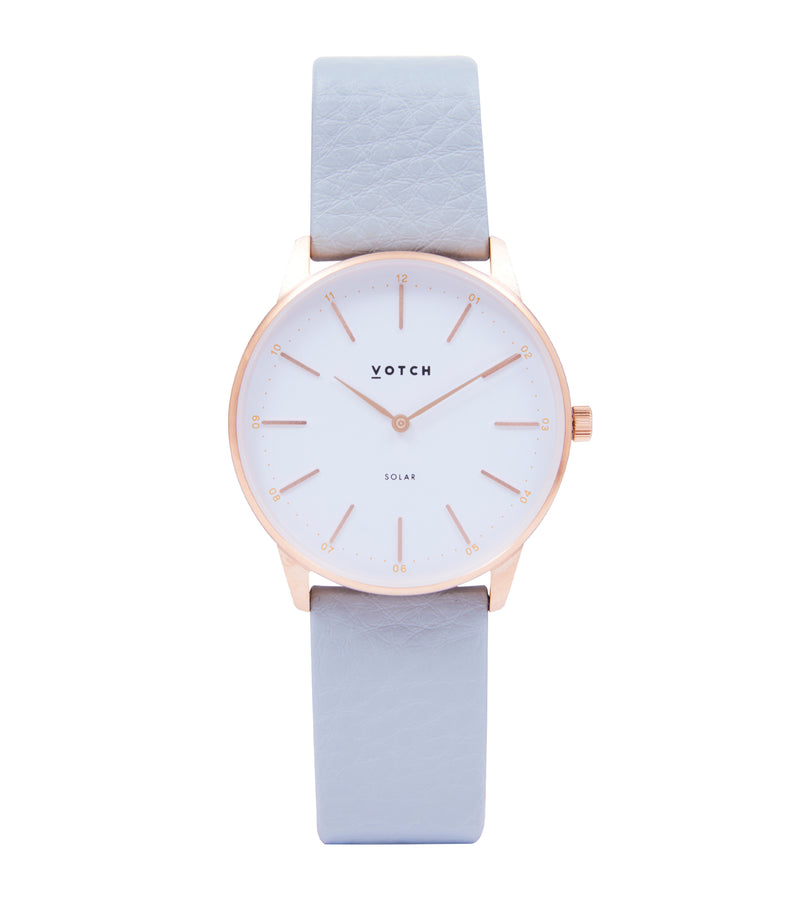 Rose Gold & Dove Grey Watch | Solar Classic