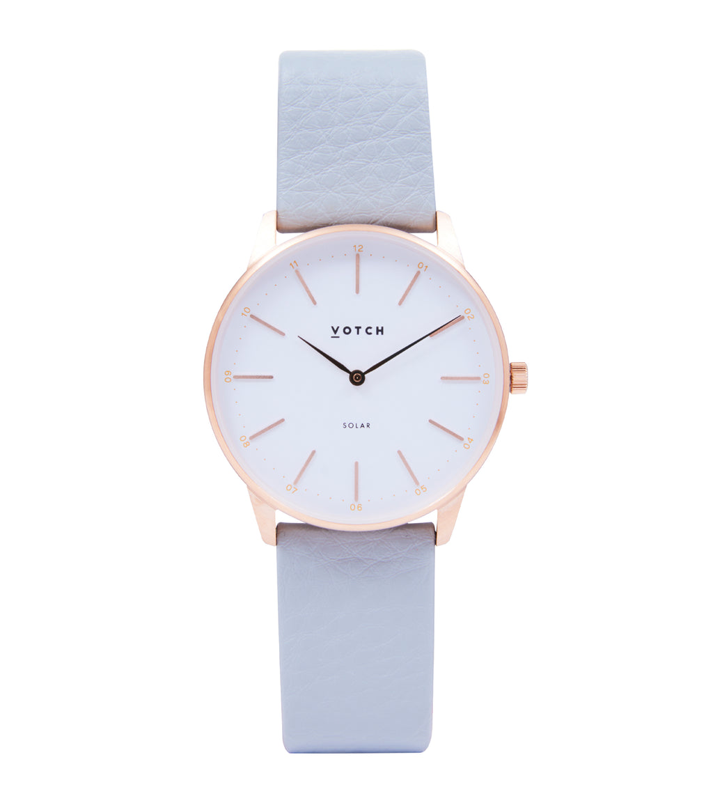 Rose Gold & Dove Grey Watch | Solar Classic