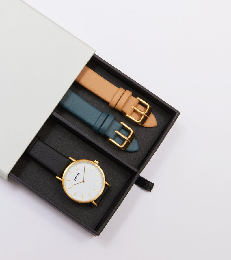 Gold & Black Watch | Classic Petite Gift Set