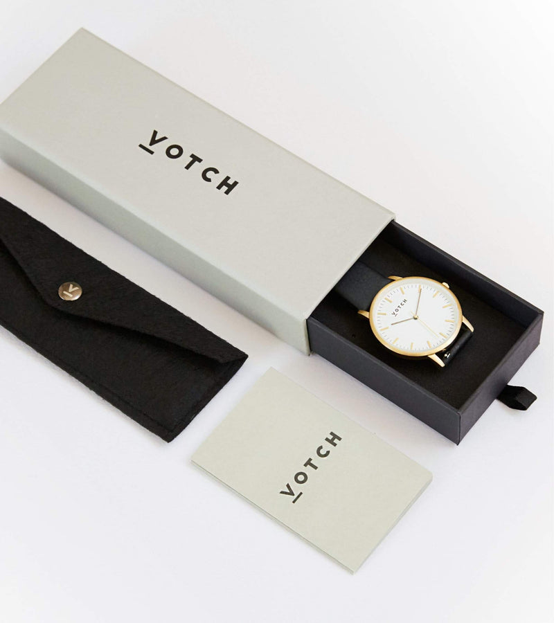 Gold & Piñatex Watch | Petite