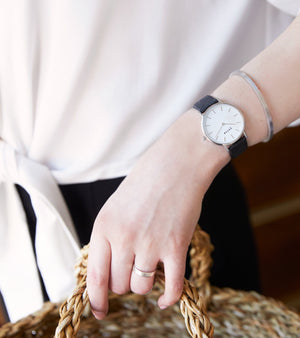 Silver & Piñatex Watch | Petite