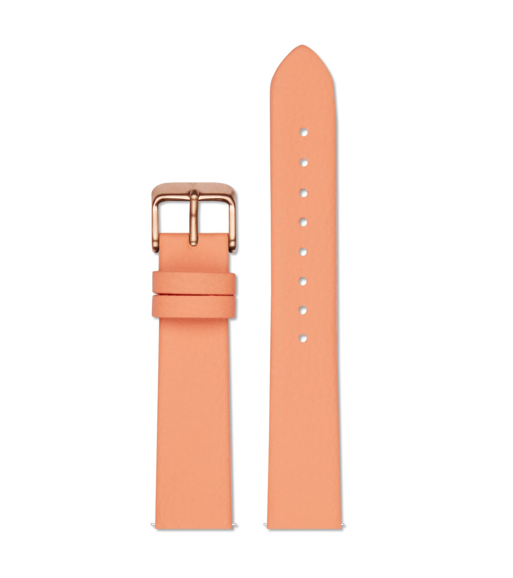 Coral with brushed rose gold buckle | 18mm