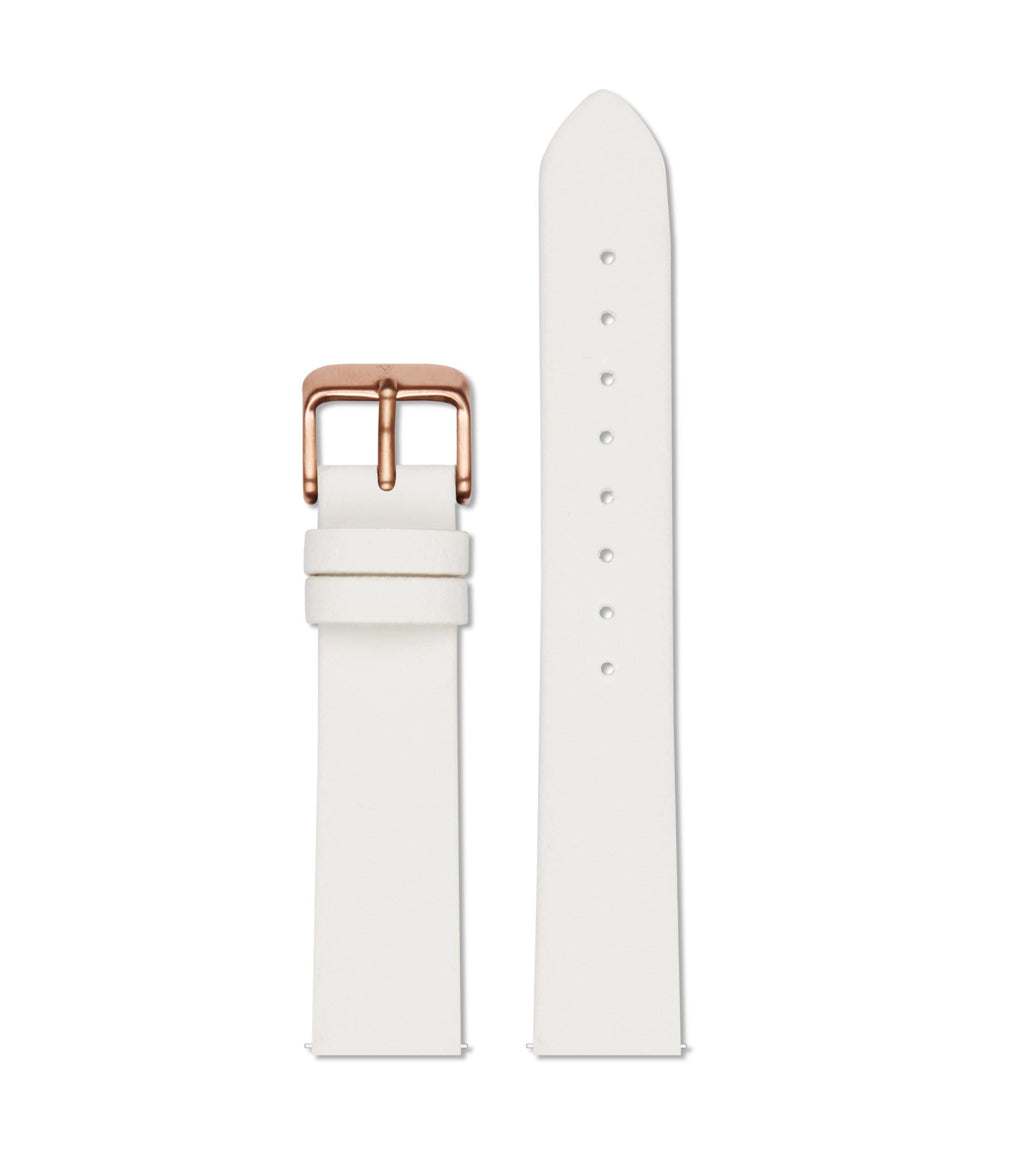 Off white with brushed rose gold buckle | 18mm