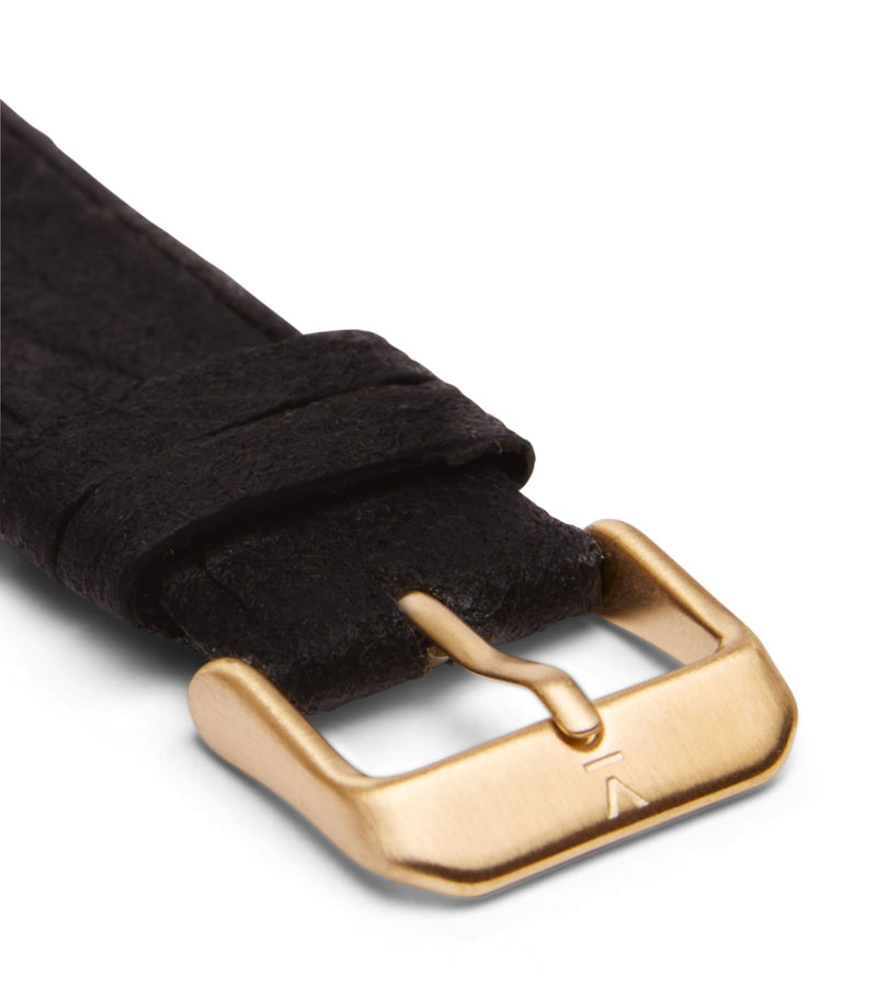 Piñatex Black with brushed gold buckle | 20mm