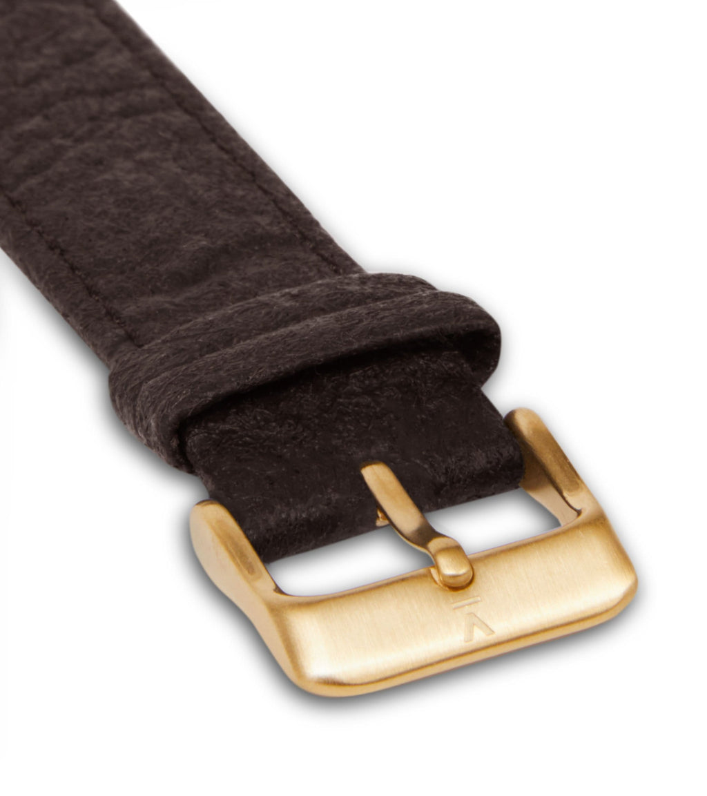 Piñatex Dark Brown with brushed gold buckle | 20mm