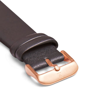 Dark grey with brushed rose gold buckle | 20mm