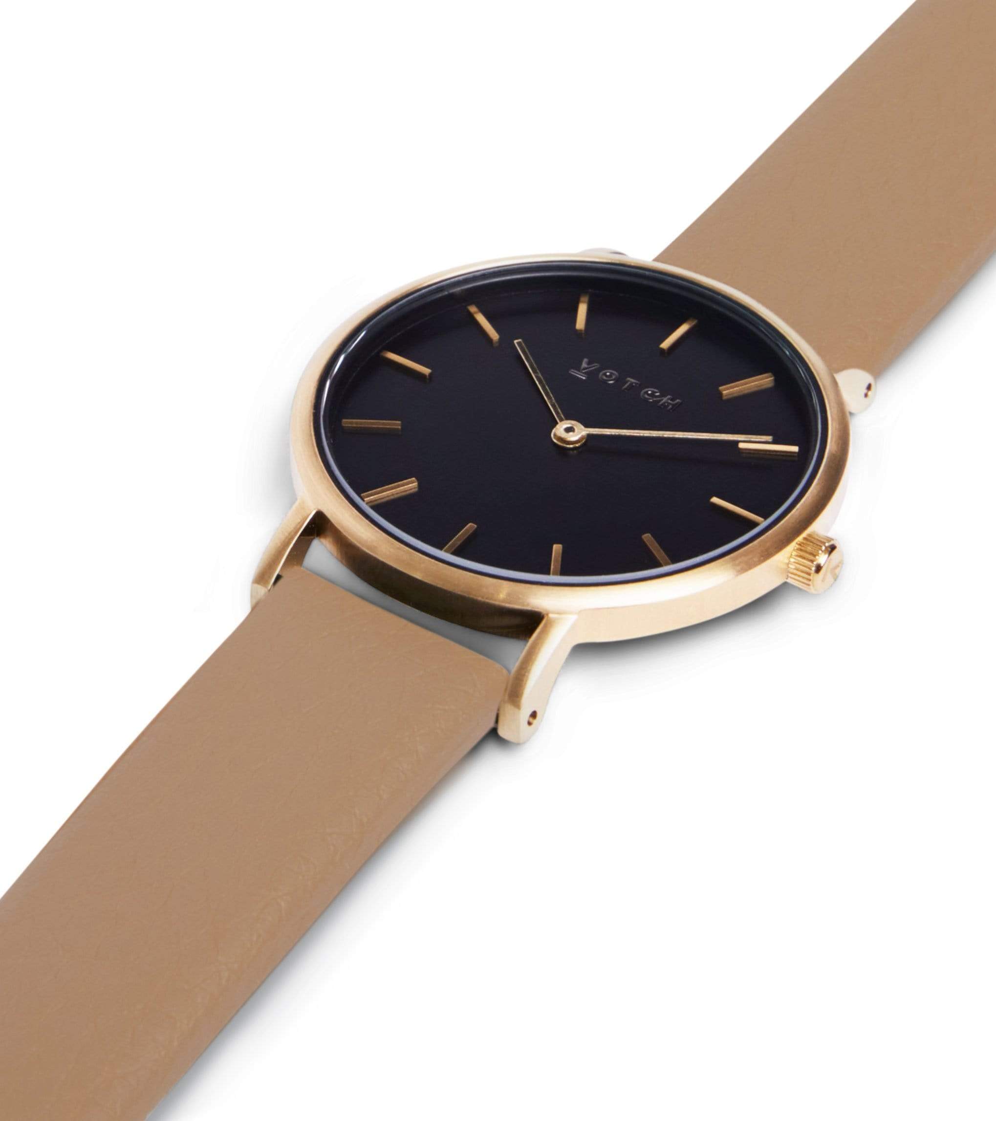 Gold Black with Tan Watch Petite Gold and Black Watch
