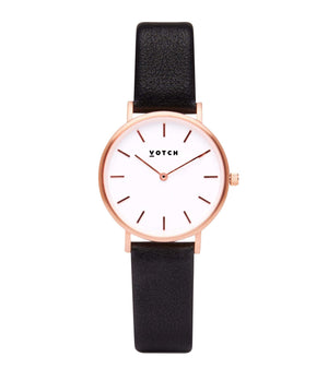 Rose Gold Bangle with Rose Gold & Black Petite Watch