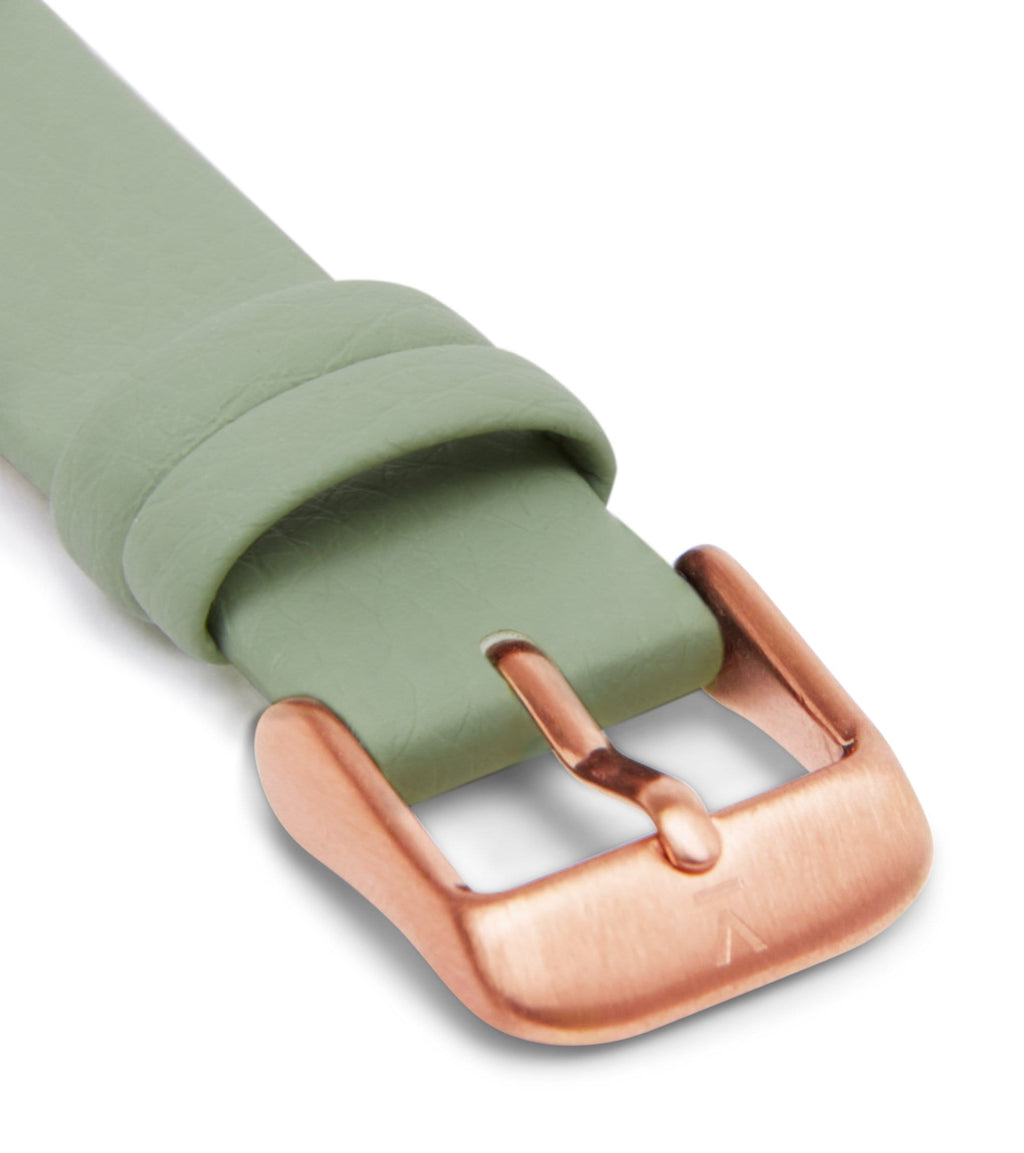 Sage with brushed rose gold buckle | 16mm